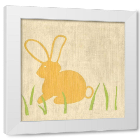 Best Friends - Bunny White Modern Wood Framed Art Print by Zarris, Chariklia