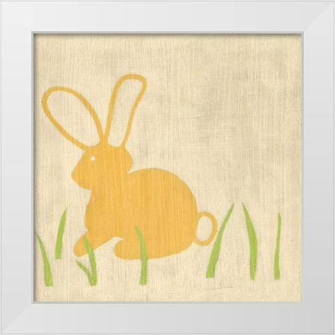 Best Friends - Bunny White Modern Wood Framed Art Print by Zarris, Chariklia