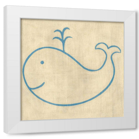 Best Friends - Whale White Modern Wood Framed Art Print by Zarris, Chariklia