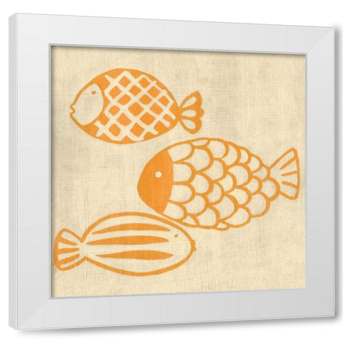 Best Friends - Fish White Modern Wood Framed Art Print by Zarris, Chariklia