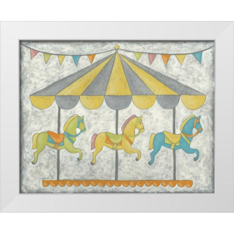 Carnival Carousel White Modern Wood Framed Art Print by Zarris, Chariklia