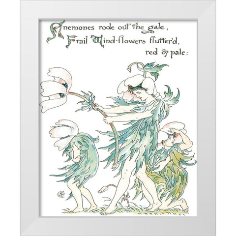 Shakespeares Garden I (Anemone) White Modern Wood Framed Art Print by Crane, Walter