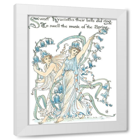 Shakespeares Garden II (Hyacinth) White Modern Wood Framed Art Print by Crane, Walter