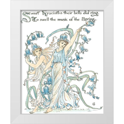 Shakespeares Garden II (Hyacinth) White Modern Wood Framed Art Print by Crane, Walter