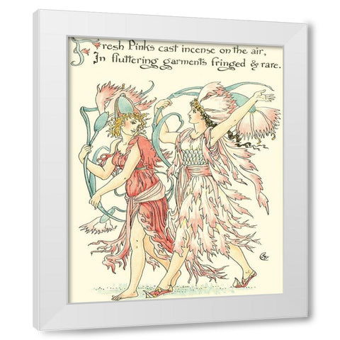 Shakespeares Garden VI (Carnation) White Modern Wood Framed Art Print by Crane, Walter