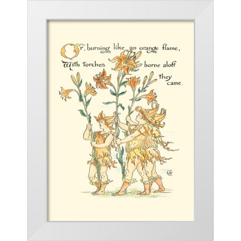 Shakespeares Garden VIII (Lily) White Modern Wood Framed Art Print by Crane, Walter