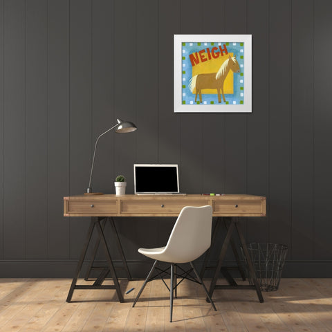 Neigh White Modern Wood Framed Art Print by Meagher, Megan