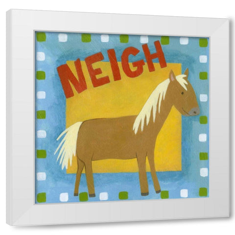 Neigh White Modern Wood Framed Art Print by Meagher, Megan