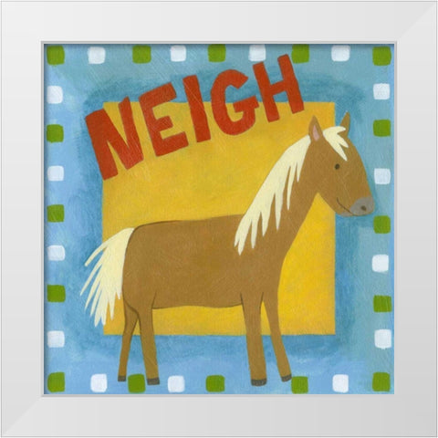 Neigh White Modern Wood Framed Art Print by Meagher, Megan