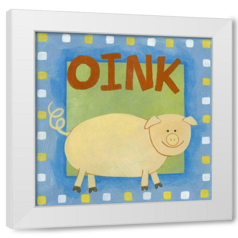 Oink White Modern Wood Framed Art Print by Meagher, Megan