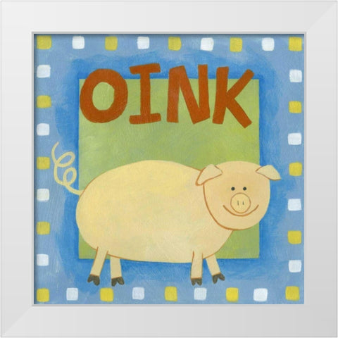 Oink White Modern Wood Framed Art Print by Meagher, Megan