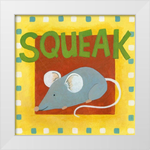 Squeak White Modern Wood Framed Art Print by Meagher, Megan
