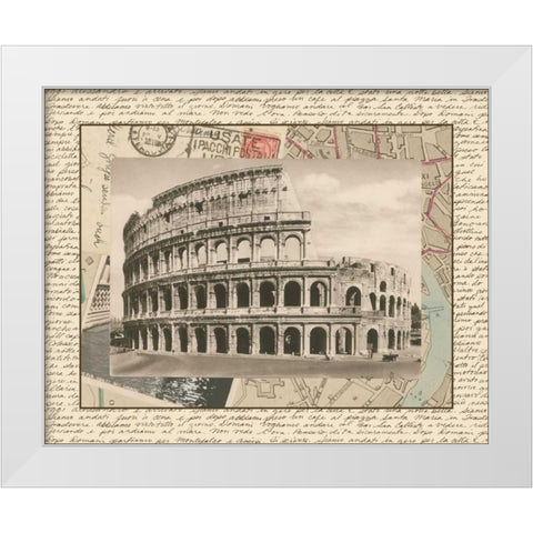 Colosseum White Modern Wood Framed Art Print by Vision Studio