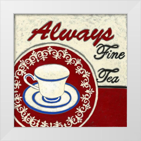 Fine Tea White Modern Wood Framed Art Print by Zarris, Chariklia