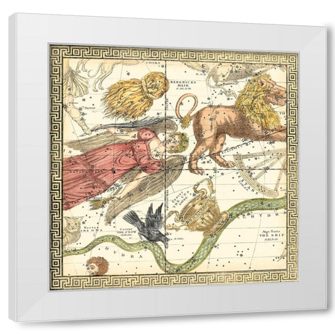 Zodiac Chart I White Modern Wood Framed Art Print by Vision Studio