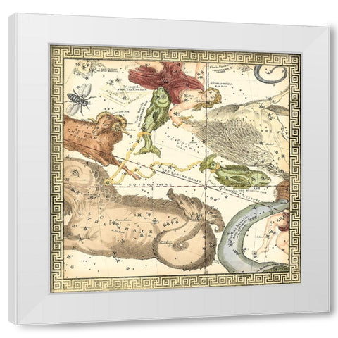 Zodiac Chart III White Modern Wood Framed Art Print by Vision Studio