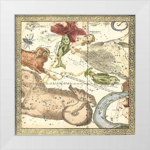 Zodiac Chart III White Modern Wood Framed Art Print by Vision Studio