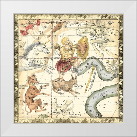 Zodiac Chart IV White Modern Wood Framed Art Print by Vision Studio