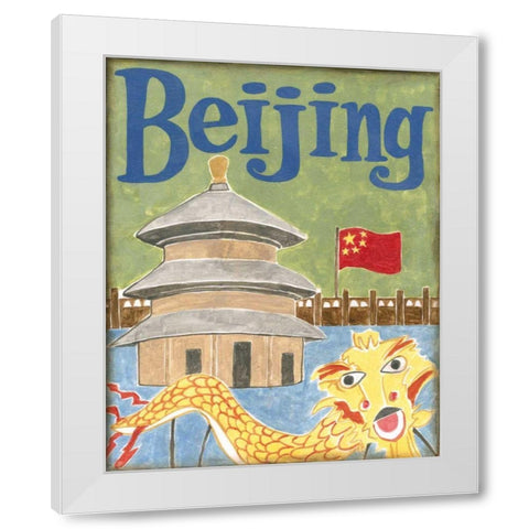 Beijing White Modern Wood Framed Art Print by Meagher, Megan