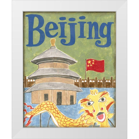 Beijing White Modern Wood Framed Art Print by Meagher, Megan