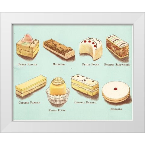 Fanciful Cakes and Tarts I White Modern Wood Framed Art Print by Vision Studio