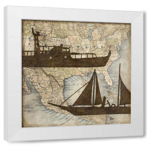 Travel Silhouette III White Modern Wood Framed Art Print by Meagher, Megan