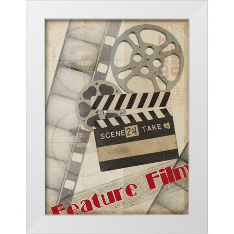 Small Feature Film White Modern Wood Framed Art Print by Vision Studio