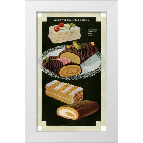 French Pastries I White Modern Wood Framed Art Print by Unknown