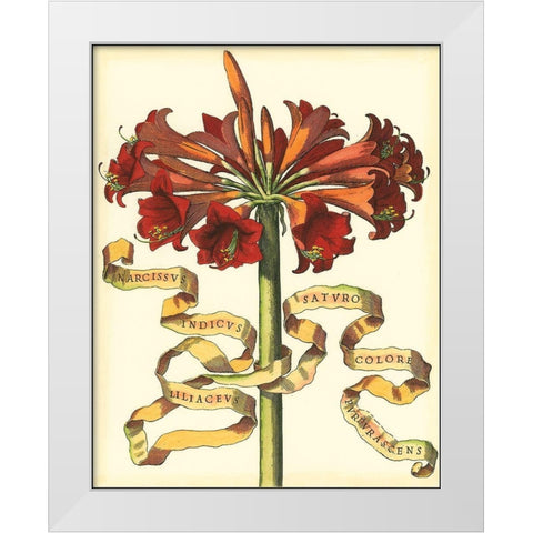 Ribbon Florals I White Modern Wood Framed Art Print by Vision Studio