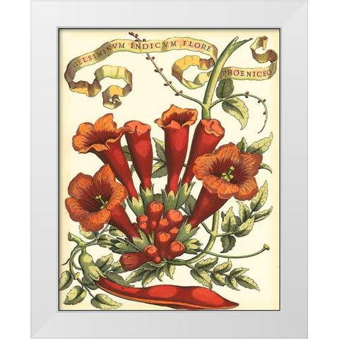 Ribbon Florals IV White Modern Wood Framed Art Print by Vision Studio