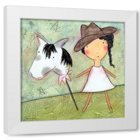 Cowgirl White Modern Wood Framed Art Print by Sonheim, Carla