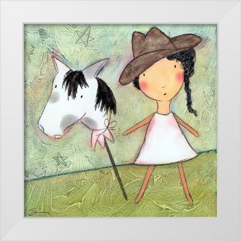 Cowgirl White Modern Wood Framed Art Print by Sonheim, Carla