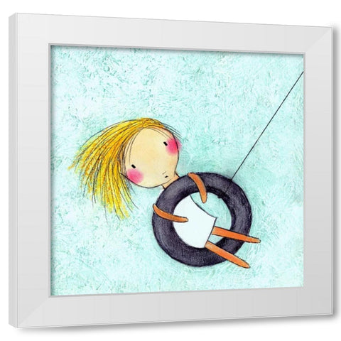 Tire Swing White Modern Wood Framed Art Print by Sonheim, Carla