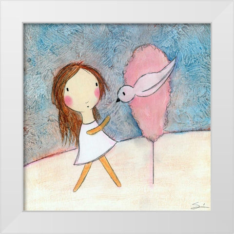 Pink Tree White Modern Wood Framed Art Print by Sonheim, Carla