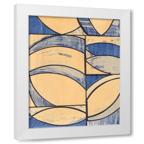 Indigo Complement I White Modern Wood Framed Art Print by McMullen, Charles
