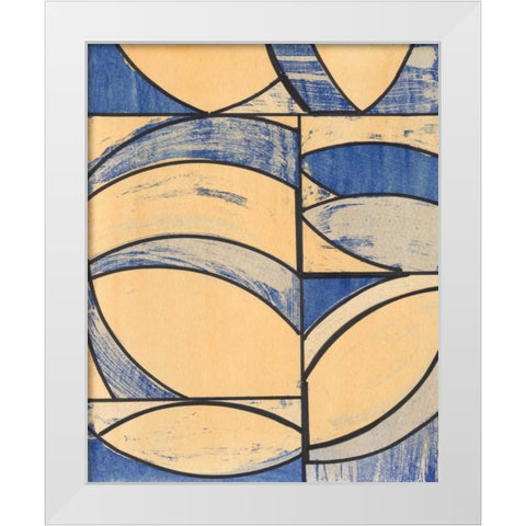 Indigo Complement I White Modern Wood Framed Art Print by McMullen, Charles