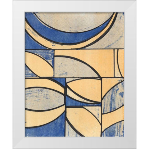 Indigo Complement II White Modern Wood Framed Art Print by McMullen, Charles