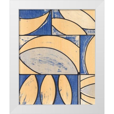 Indigo Complement IV White Modern Wood Framed Art Print by McMullen, Charles