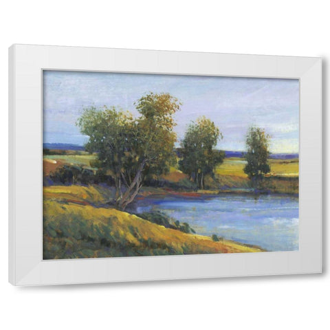 Trees Reflection II White Modern Wood Framed Art Print by OToole, Tim