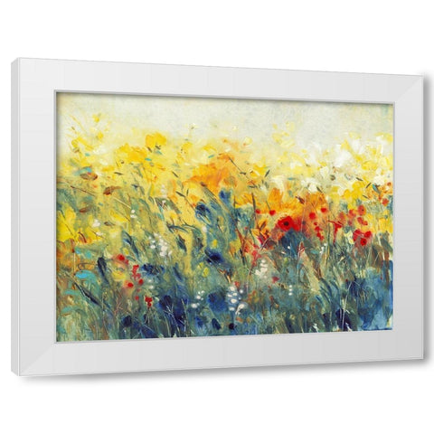 Flowers Sway I White Modern Wood Framed Art Print by OToole, Tim