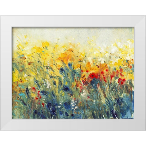 Flowers Sway I White Modern Wood Framed Art Print by OToole, Tim