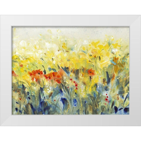 Flowers Sway II White Modern Wood Framed Art Print by OToole, Tim