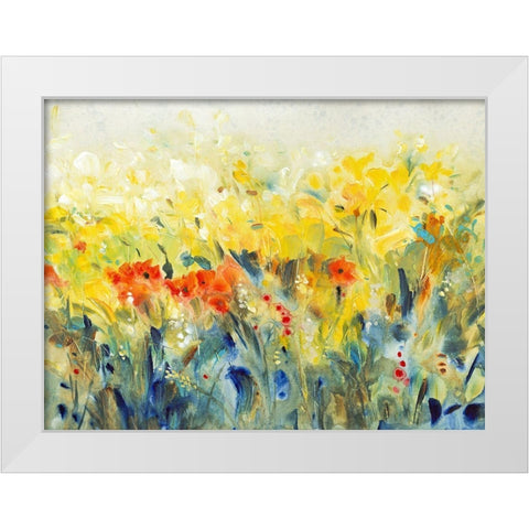 Flowers Sway II White Modern Wood Framed Art Print by OToole, Tim