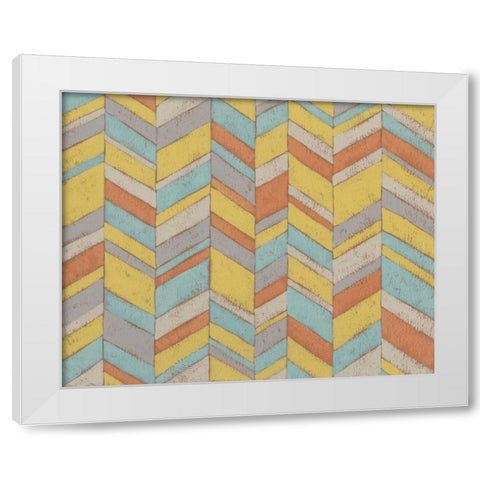 Modern Chevron III White Modern Wood Framed Art Print by Zarris, Chariklia