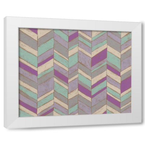 Modern Chevron IV White Modern Wood Framed Art Print by Zarris, Chariklia