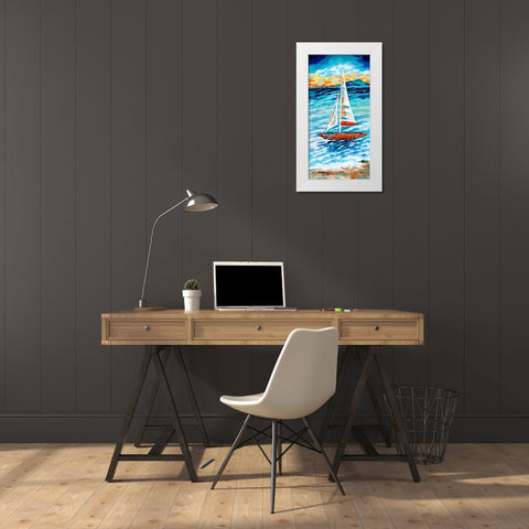 Wind in my Sail II White Modern Wood Framed Art Print by Vitaletti, Carolee