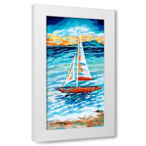 Wind in my Sail II White Modern Wood Framed Art Print by Vitaletti, Carolee