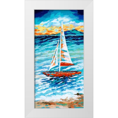 Wind in my Sail II White Modern Wood Framed Art Print by Vitaletti, Carolee