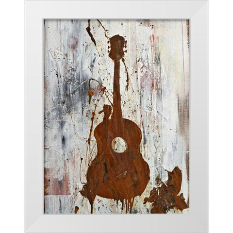 Rust Guitar White Modern Wood Framed Art Print by Youngstrom, Kent