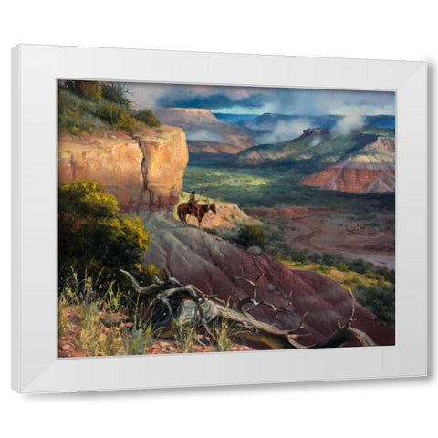 Camp Along the Timbercreek White Modern Wood Framed Art Print by Sorenson, Jack
